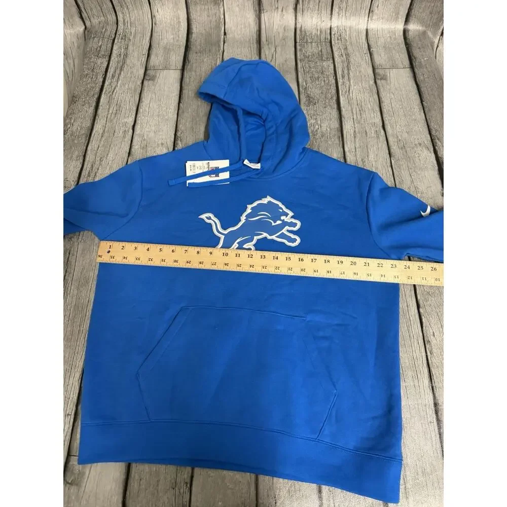 NWT Women's Nike Detroit Lions Club Fleece Hoodie Sweatshirt Large Honolulu Blue